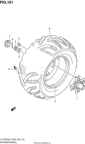 Rh Rear Wheel (lt-a750xl4 P33) Schematic