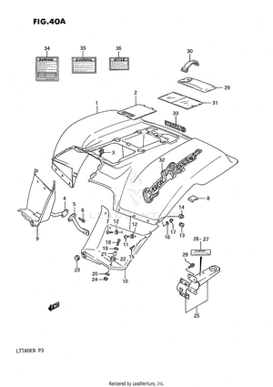 Rear Fender (model L) Schematic