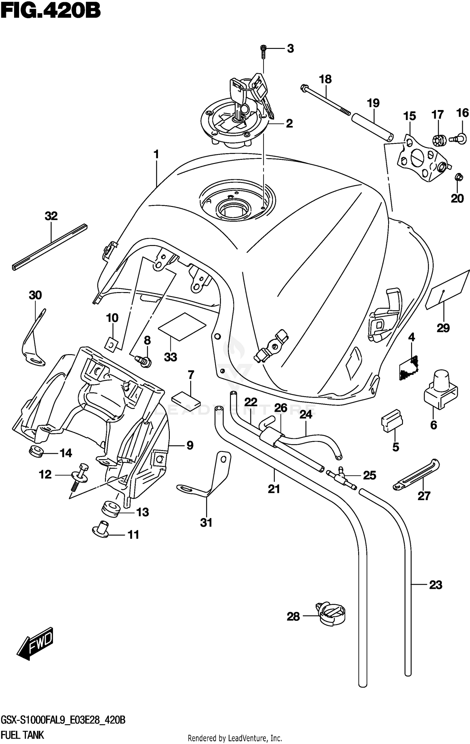 FUEL TANK (GSX-S1000FAL9 E28)