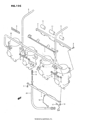 Carburetor Fittings (model L/m/n/p/r/s/t) Schematic