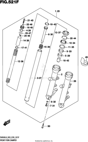 Front Fork Damper (sv650xal9 E33) Schematic