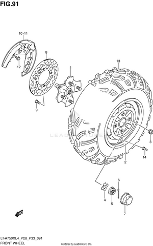 Front Wheel (lt-a750xl4 P33) Schematic