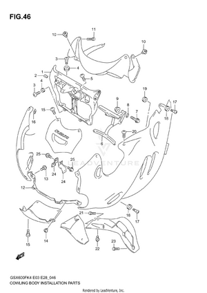 Cowling Body Installation Parts Schematic