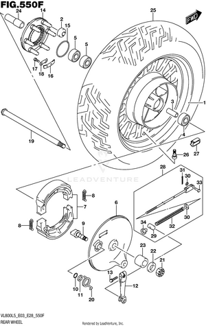 Rear Wheel (vl800bl5 E28) Schematic