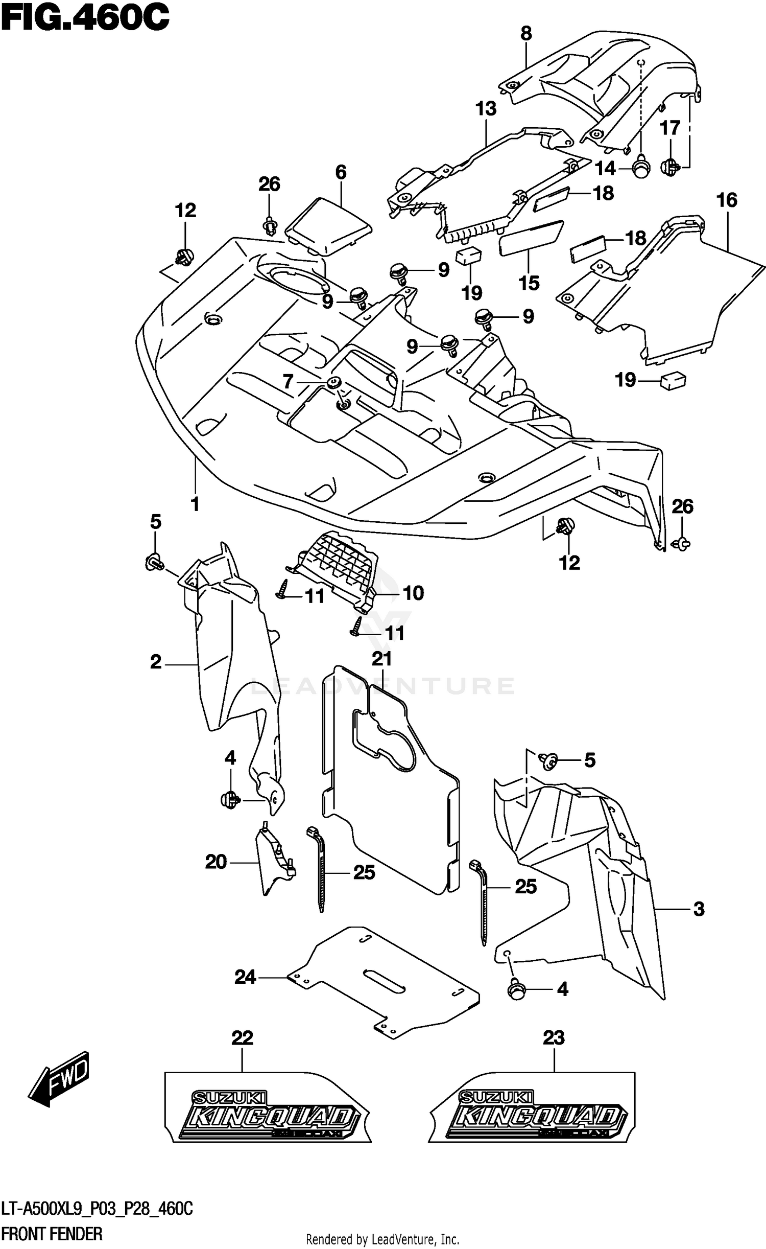 FRONT FENDER (LT-A500XL9 P33)