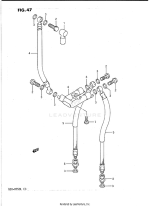 Front Brake Hose (model J/k) Schematic