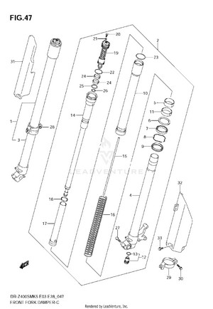 Front Fork Damper Schematic