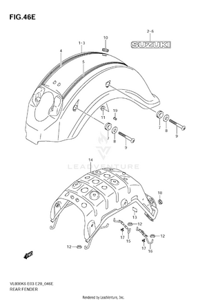 Rear Fender (model K9) Schematic