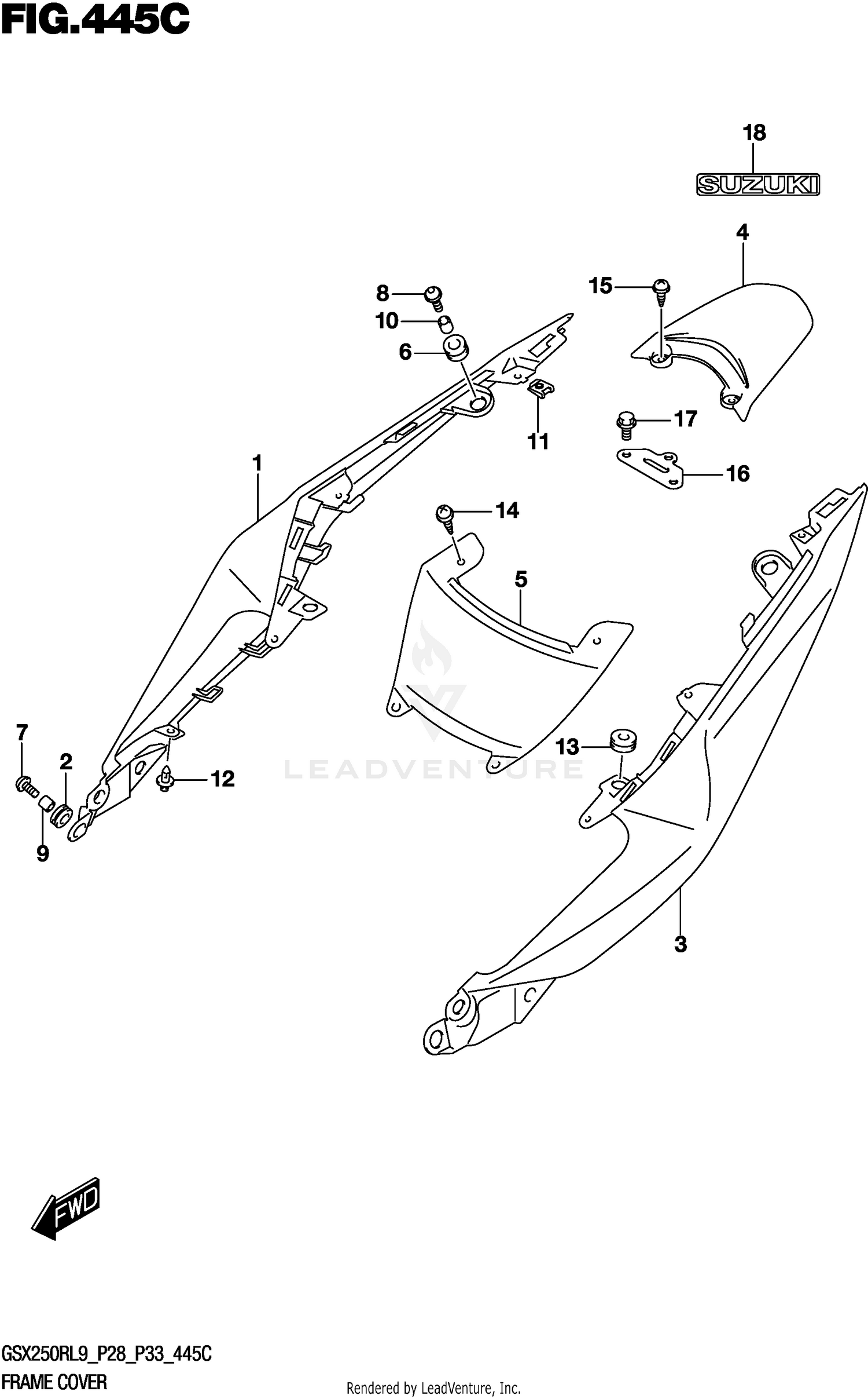 FRAME COVER (GSX250RL9 P33) (FOR YAY,QHW)