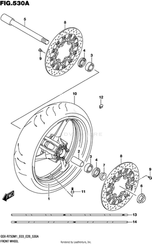 Front Wheel (gsx-r750z) Schematic
