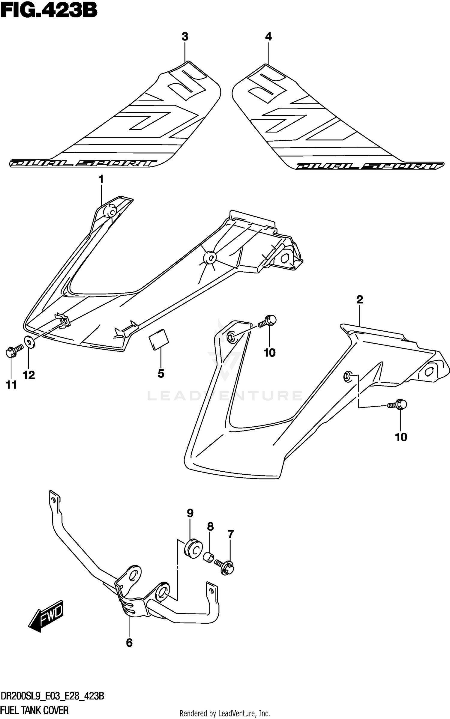 FUEL TANK COVER (DR200SL9 E28)