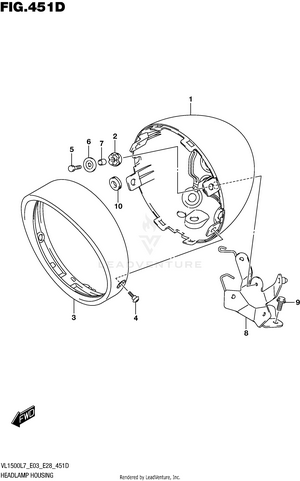 Headlamp Housing (vl1500btl7 E28) Schematic