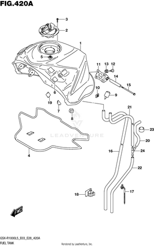 Fuel Tank (gsx-r1000l5 E03) Schematic