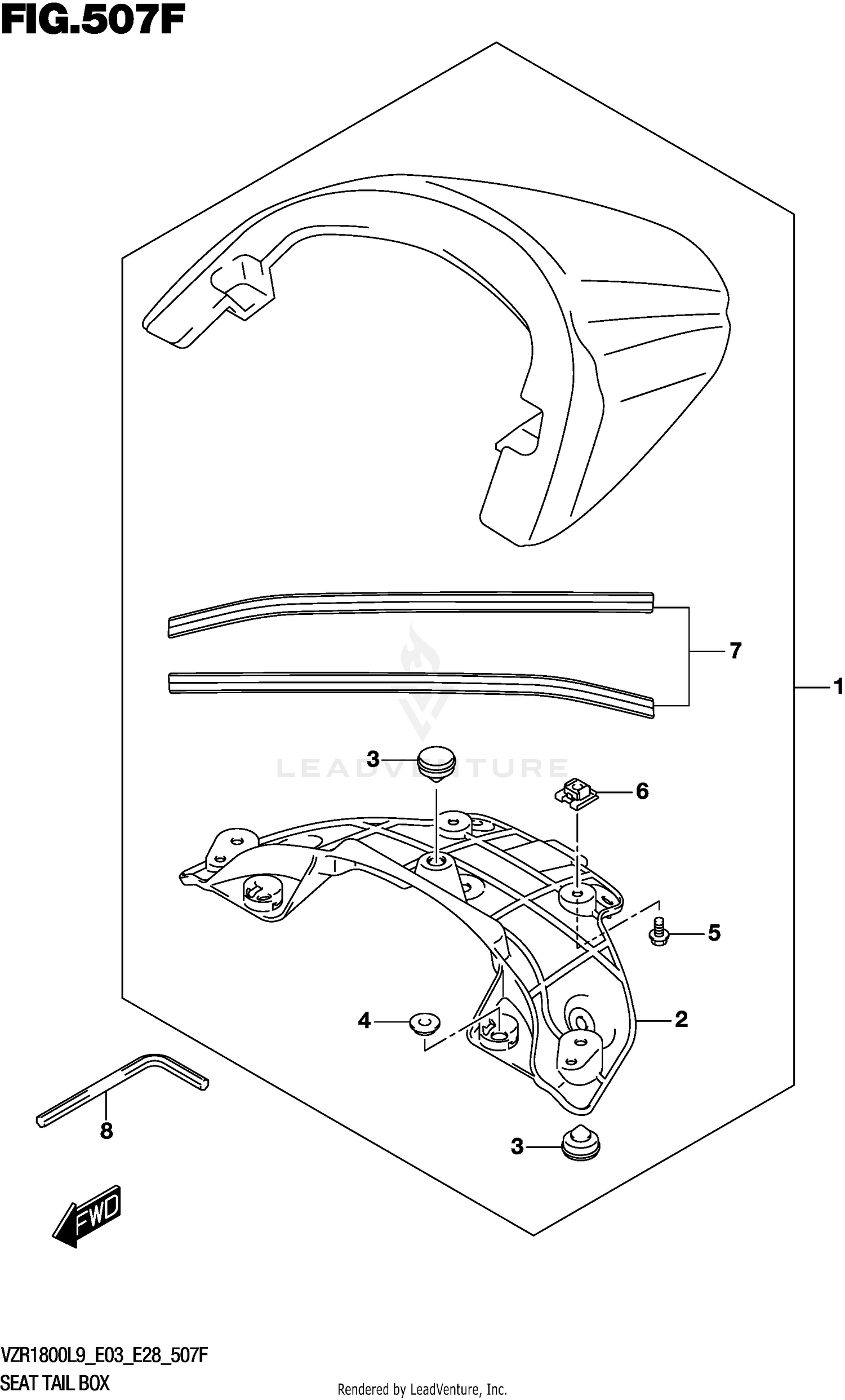 SEAT TAIL BOX (VZR1800BZL9 E33) (AJP)