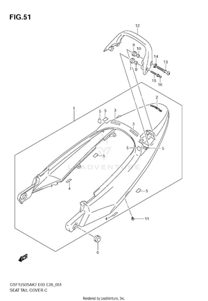 Seat Tail Cover Schematic