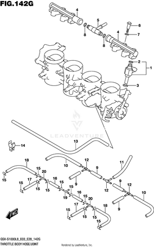 Throttle Body Hose/joint (gsx-s1000al8 E33) Schematic