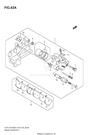 Rear Caliper (gsf1250sk7/sk8/sk9) Schematic