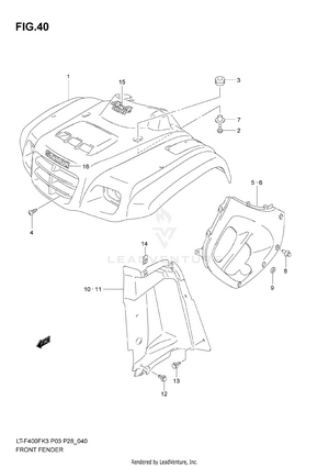 Front Fender (model K3) Schematic