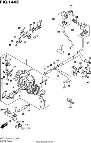 Throttle Body (vl800tl5 E33) Schematic