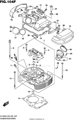 Cylinder Head (front) (vl1500tl8 E28) Schematic