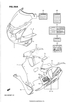 Cowling Body (model P 1jx Schematic