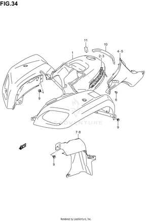 Front Fender (model K2/k3) Schematic