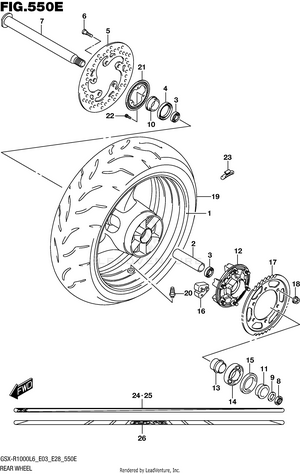 Rear Wheel (gsx-r1000al6 E33) Schematic