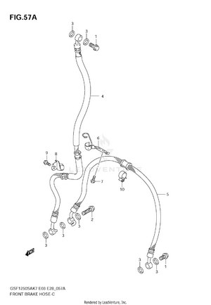 Front Brake Hose (gsf1250sk7/sk8/sk9) Schematic