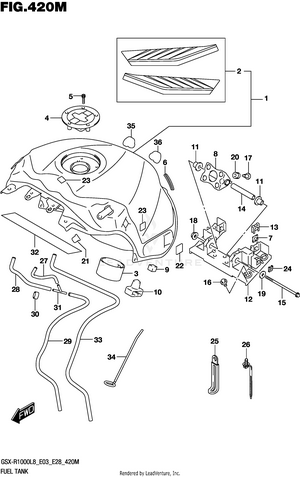 Fuel Tank (gsx-r1000rzl8 E28) Schematic