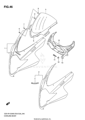 Cowling Body (model K5) Schematic