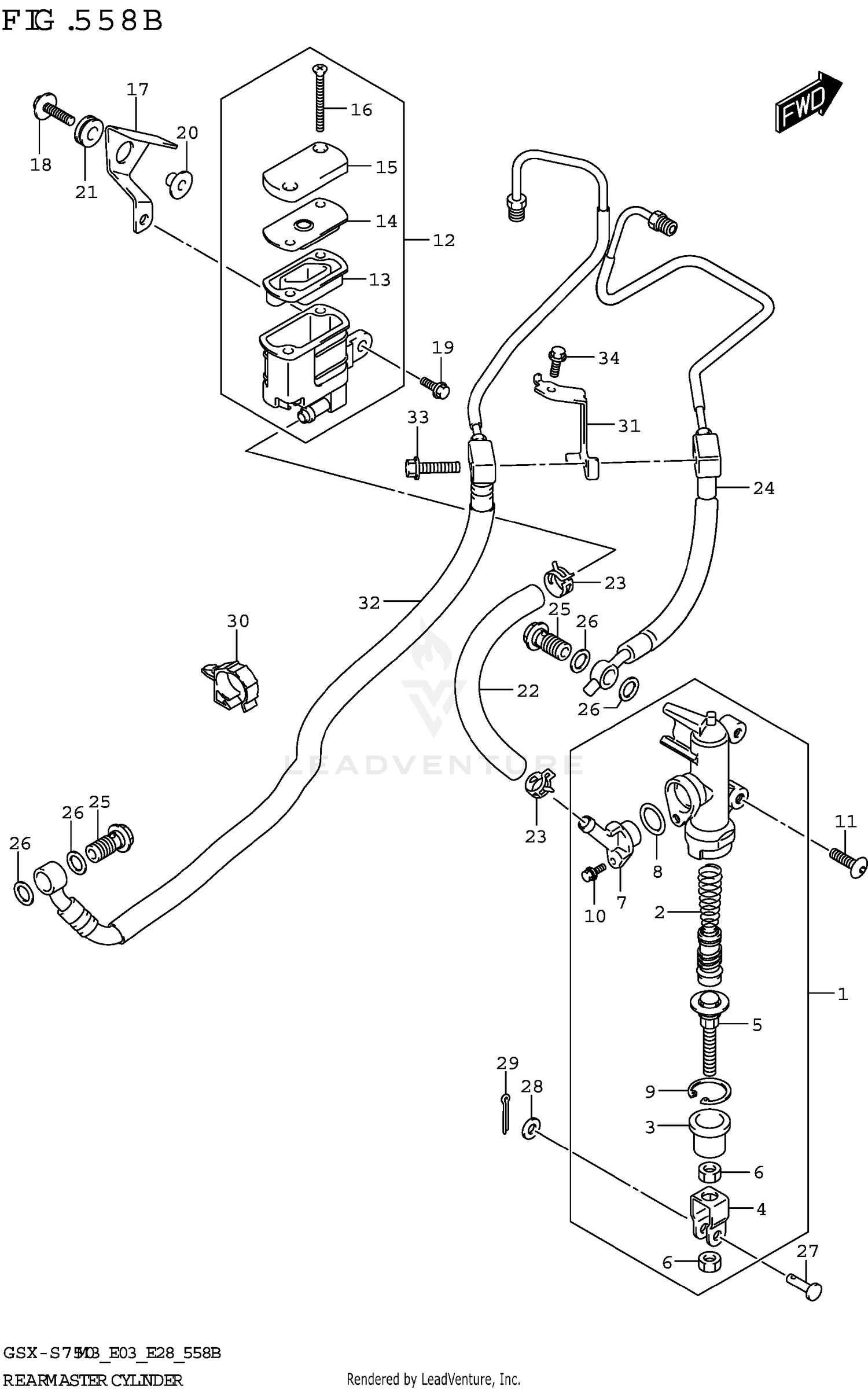 REAR MASTER CYLINDER (GSX-S750A,GSX-S750ZA)