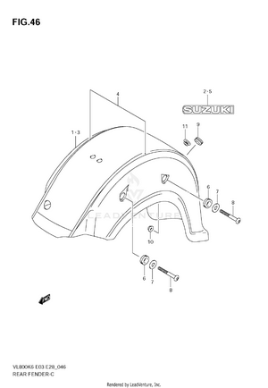 Rear Fender (vl800k6/tk6/ck6/k7/tk7) Schematic