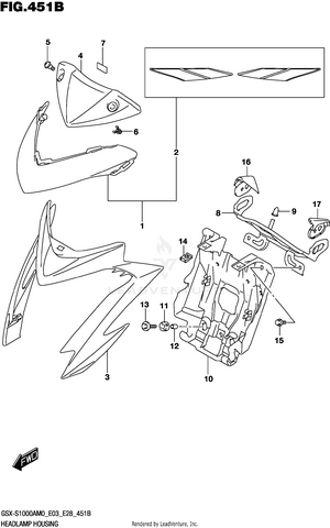 Headlamp Housing (gsx-s1000za) Schematic