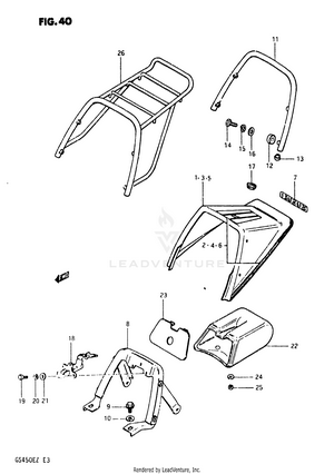 Seat Tail Cover (model X) Schematic