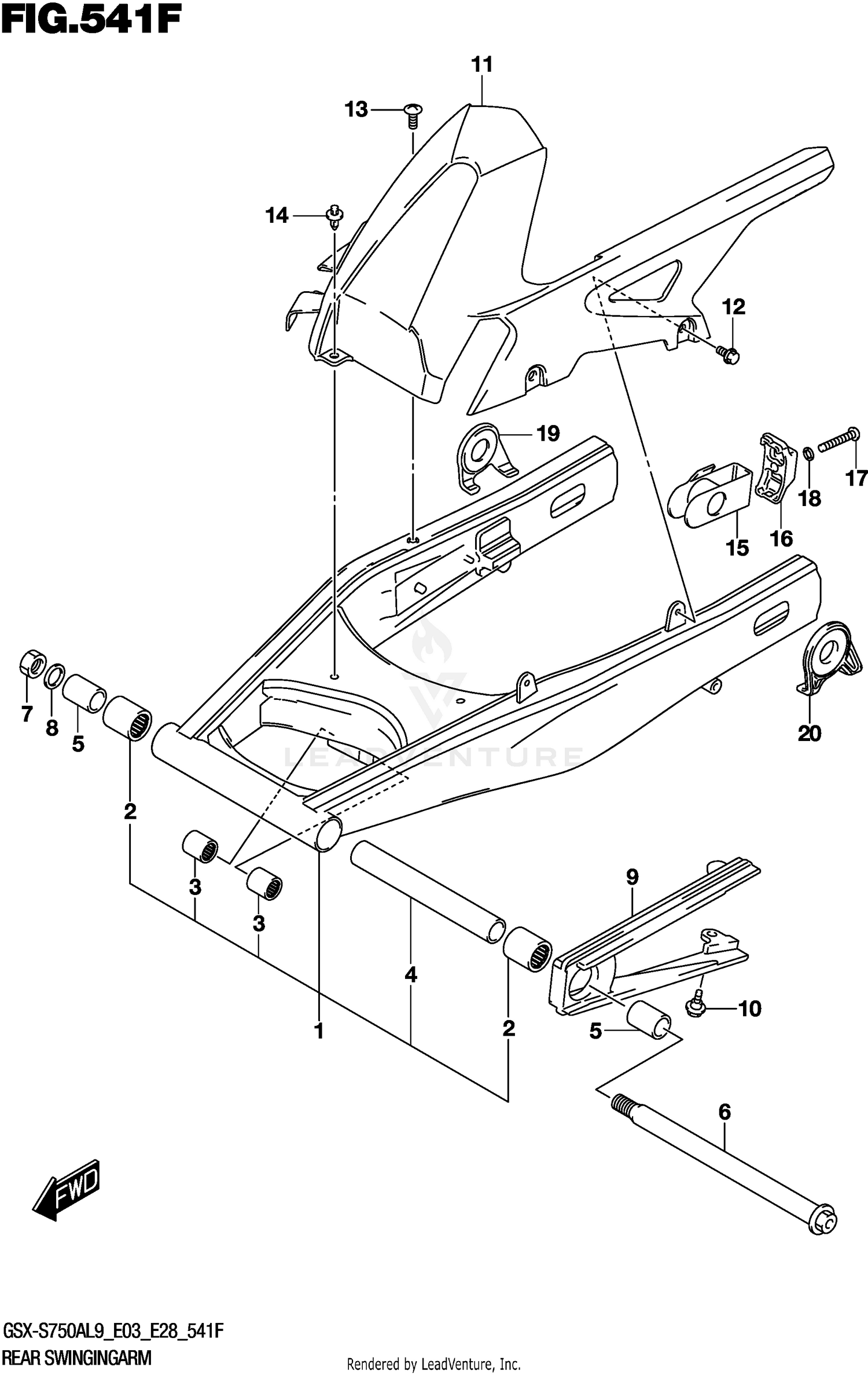 REAR SWINGINGARM (GSX-S750ZAL9 E28)