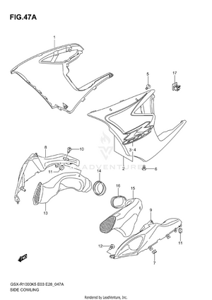Side Cowling (model K6) Schematic