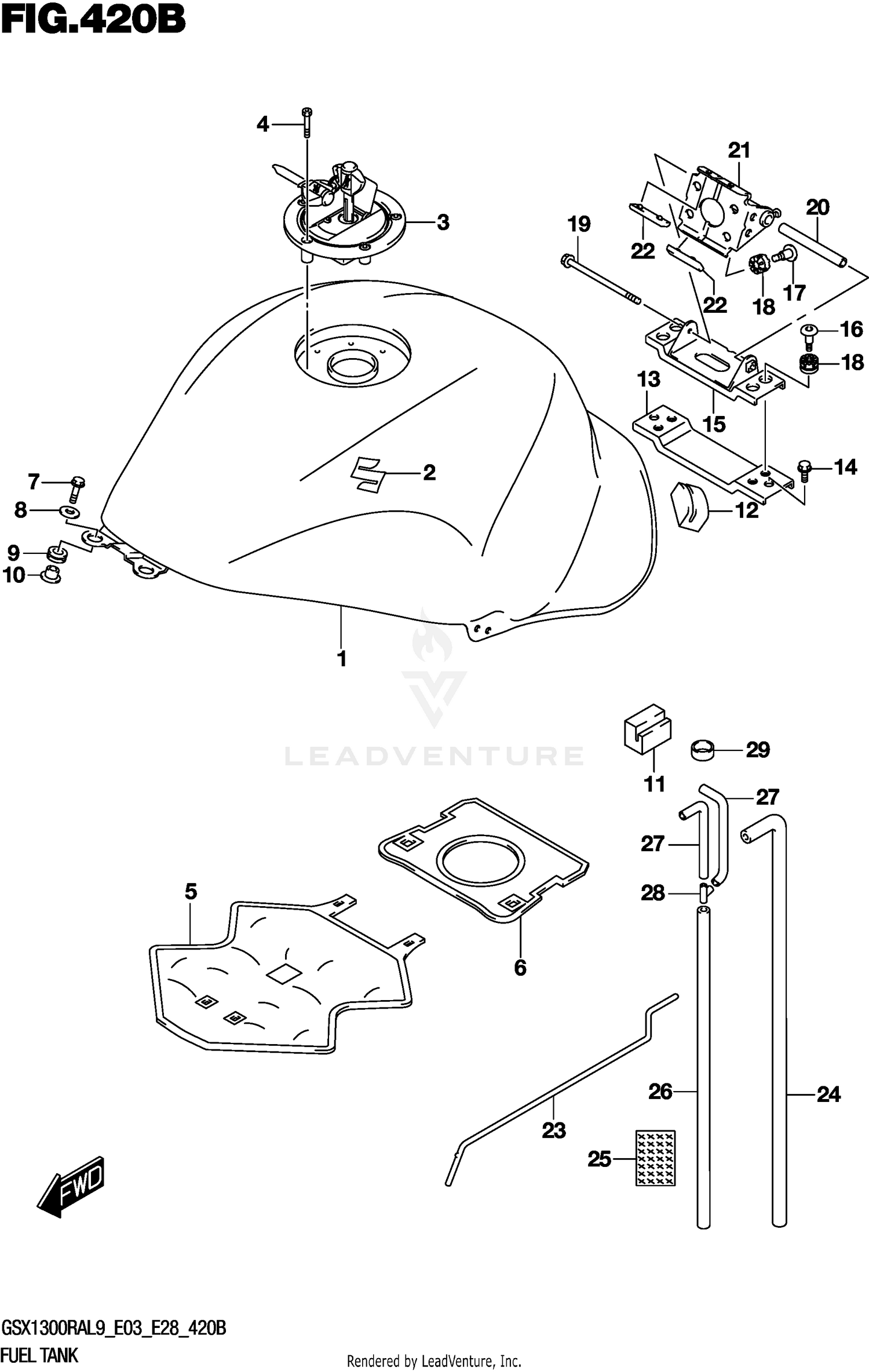 FUEL TANK (GSX1300RAL9 E28)