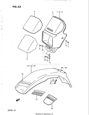 Headlamp Housing - Front Fender Schematic