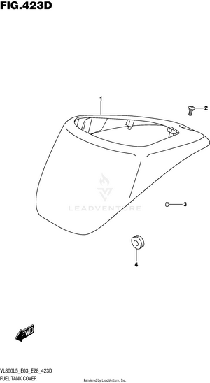 Fuel Tank Cover (vl800tl5 E28) Schematic