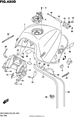 Fuel Tank (gsx-s1000azl8 E28) Schematic