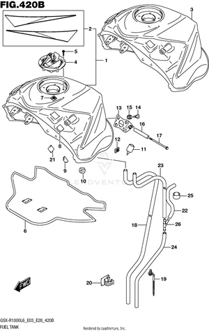 Fuel Tank (gsx-r1000l6 E28) Schematic