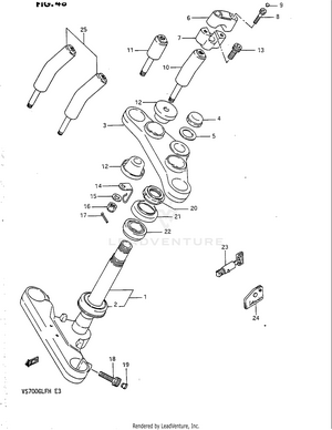 Steering Stem (model H) Schematic