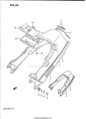Seat Tail Cover (model J/k/l) Schematic