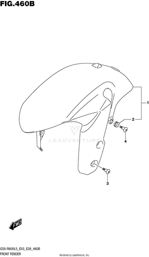 Front Fender (gsx-r600l5 E28) Schematic