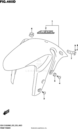 Front Fender (gsx-s1000za) Schematic