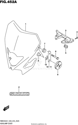 Headlamp Cover (rmx450zl7 E28) Schematic