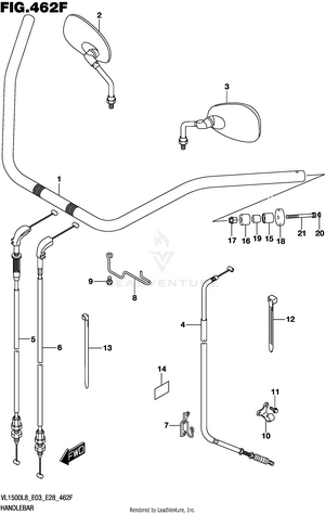 Handlebar (vl1500tl8 E28) Schematic