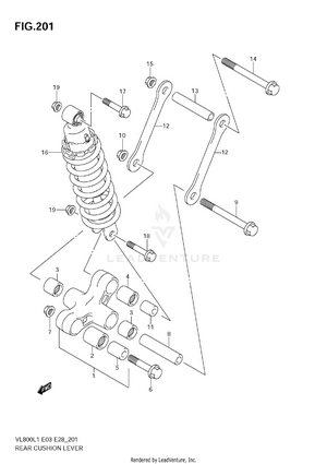 Rear Cushion Lever (vl800t E3) Schematic