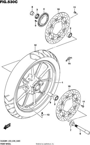 Front Wheel (dl650a) Schematic