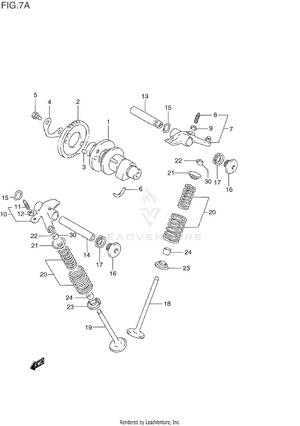 Cam Shaft - Valve (model R/s/t) Schematic